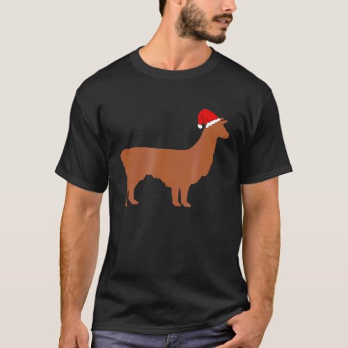 Xmas  Christmas Llama Santa Hat T-Shirt