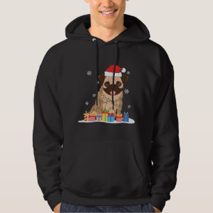 Xmas Christmas Pug Dog Puppy Santa Hat Hoodie