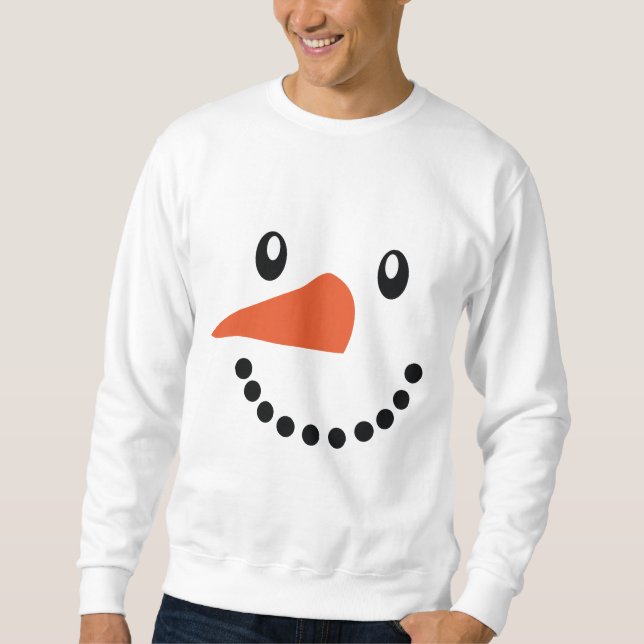 Xmas Christmas Snowman Face Mens Sweater (Front)
