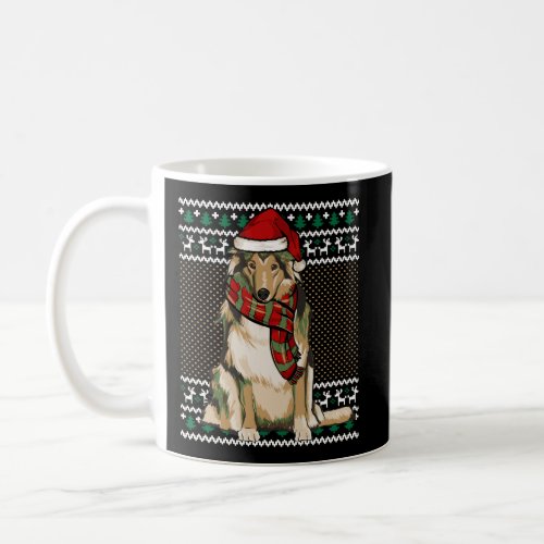 Xmas Collie Dog Santa Hat Ugly Christmas Coffee Mug