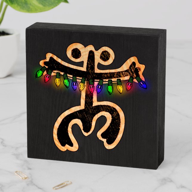 Xmas Coqui Taino   Wooden Box Sign (In Situ Horizontal)