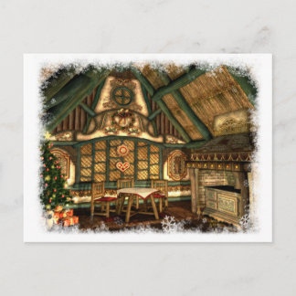 Xmas Cottage Holiday Postcard