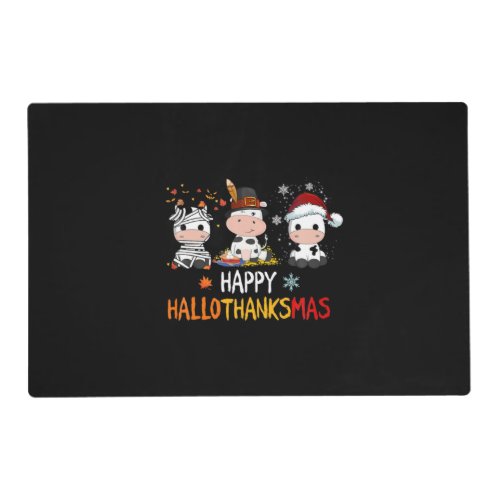 Xmas Cute Cow Halloween Thanksgiving Happy Placemat