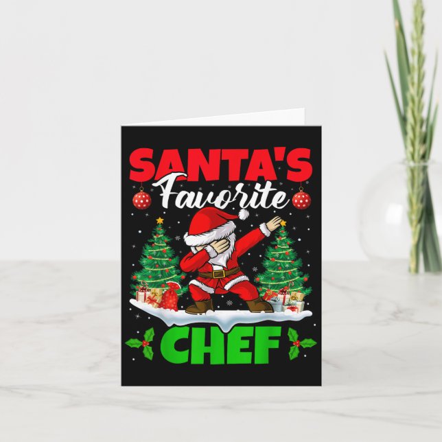 Xmas Dabbing Santa's Favorite Chef Christmas  Card (Front)