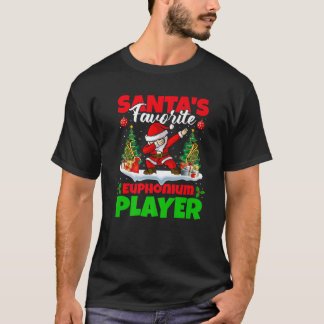Xmas Dabbing Santa's Favorite Euphonium Player Chr T-Shirt