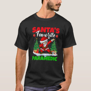 Xmas Dabbing Santa's Favorite Paramedic Christmas T-Shirt
