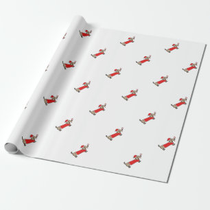 Xmas dachshund wrapping paper