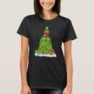 Xmas Decorations Lights Santa Cardinal Bird Christ T-Shirt