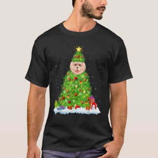 Xmas Decorations Lights Santa Chow Chow Dog Christ T-Shirt