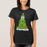 Xmas Decorations Lights Santa Llama Christmas Tree T-Shirt