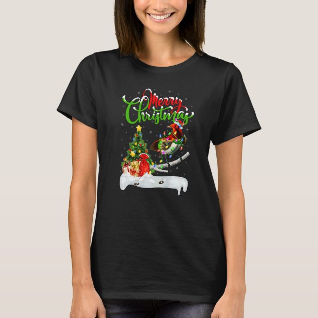 Xmas Decorations Santa Birds Of Paradise Christmas T-Shirt (Front)