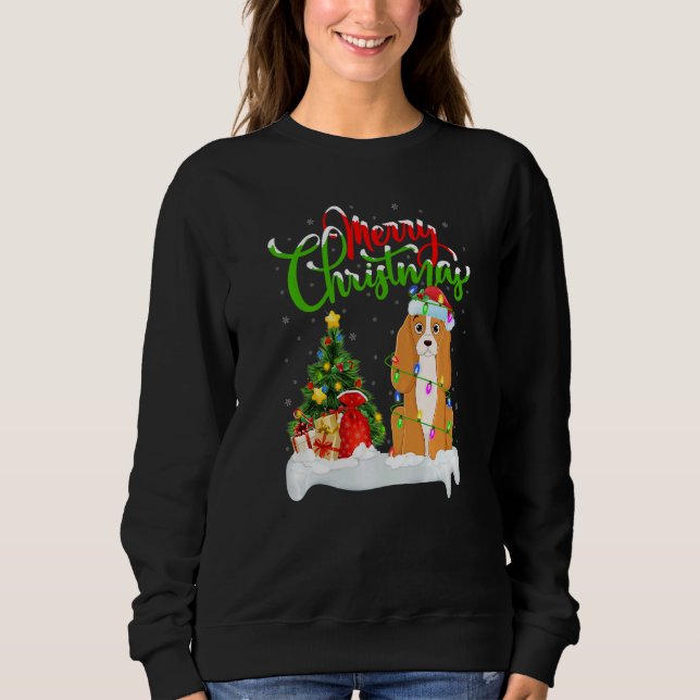 Xmas Decorations Santa Cocker Spaniel Dog Christma Sweatshirt (Front)
