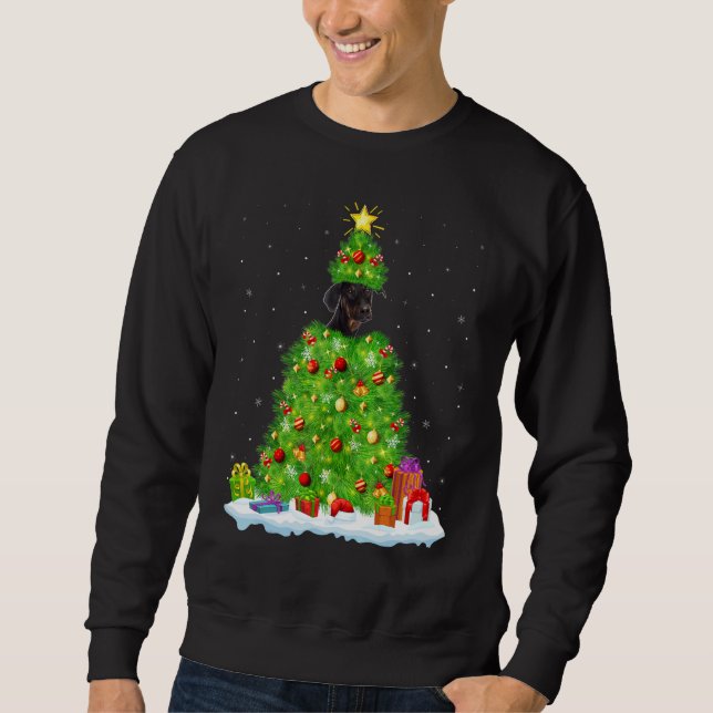 Xmas Decorations Santa Doberman Pinscher Dog Chris Sweatshirt (Front)