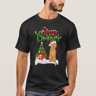 Xmas Decorations Santa Goldendoodle Dog Christmas T-Shirt
