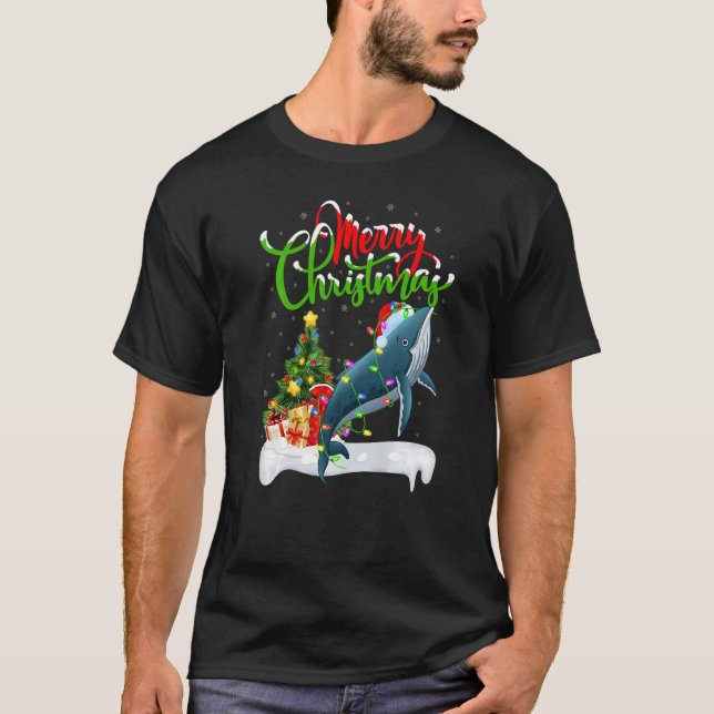 Xmas Decorations Santa Humpback Whale Christmas Pr T-Shirt (Front)