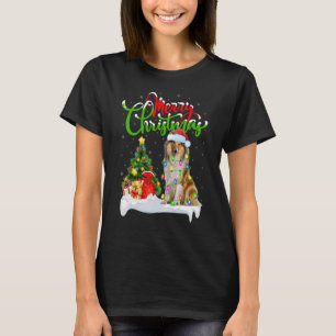 Xmas Decorations Santa Rough Collie Dog Christmas T-Shirt