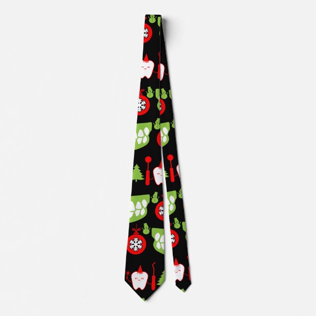 Xmas Dental Doctor Gifts Neck Tie (Front)