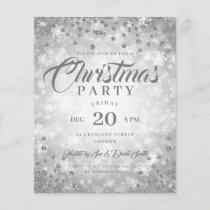 Xmas Dinner Party Silver Winter Diamonds Glitter Flyer