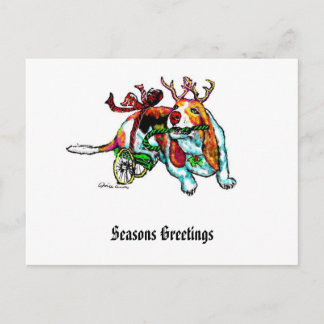 Xmas Disability Hound Postcard