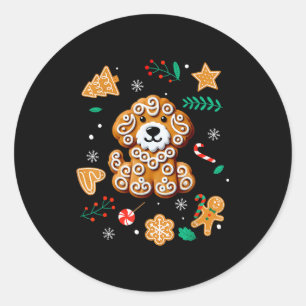 Xmas Dog Gingerbread Goldendoodle Golden Doodle Ch Classic Round Sticker