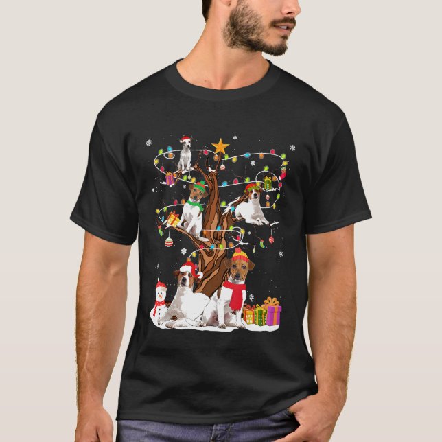 Xmas Dog Lover Gifts Fun Jack Russell Terrier Chri T-Shirt (Front)