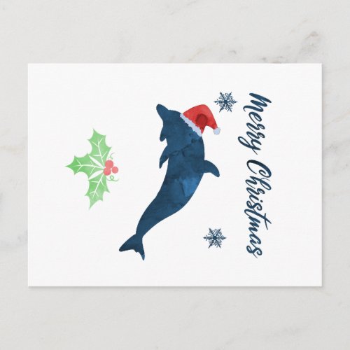 Xmas Dolphin Postcard