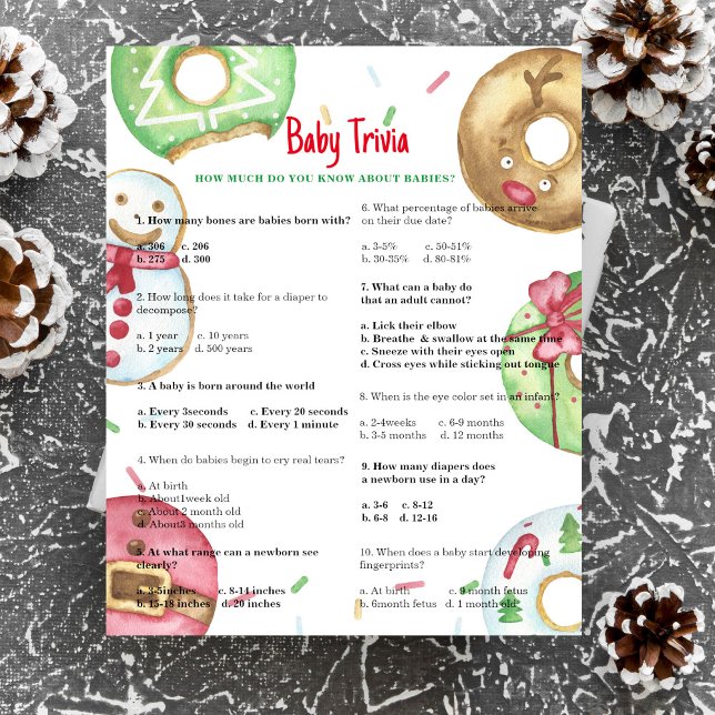Xmas donuts - Baby Trivia | Baby Shower Game (Creator Uploaded)