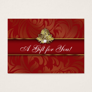 Xmas Elegant Jewelry Logo Gift Card Red Gold 2