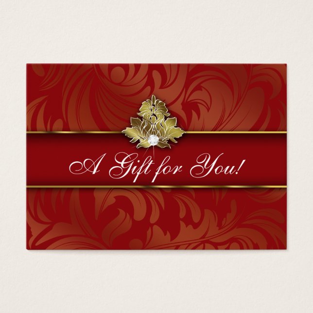 Xmas Elegant Jewelry Logo Gift Card Red Gold 2 (Front)