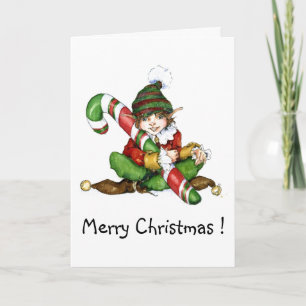 XMAS Elf and CandyCane'09, Merry Christmas ! Holiday Card
