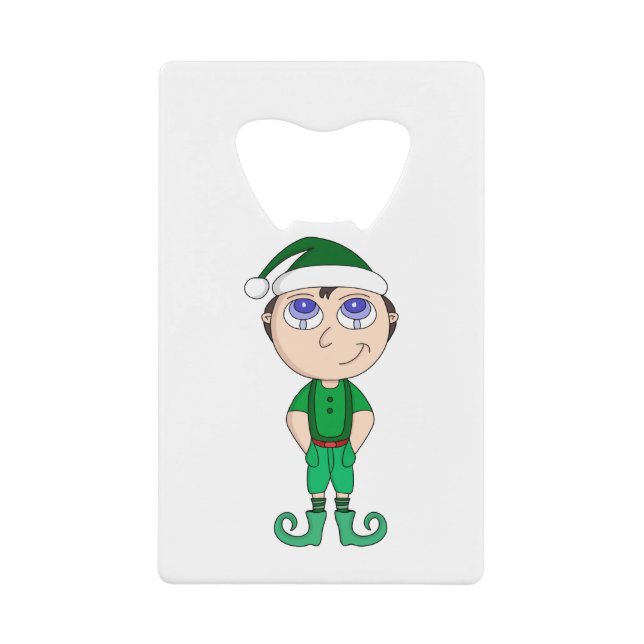Xmas Elf Christmas Credit Card Bottle Opener (Front)