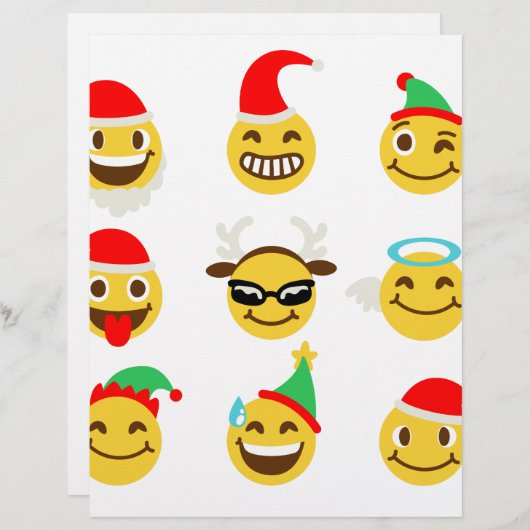 xmas emoji happy faces (Front/Back)