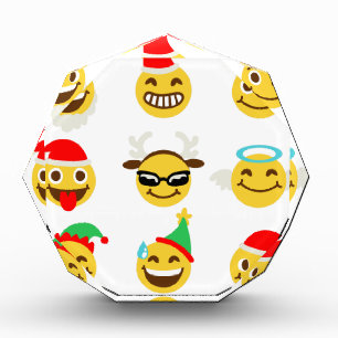 xmas emoji happy faces acrylic award