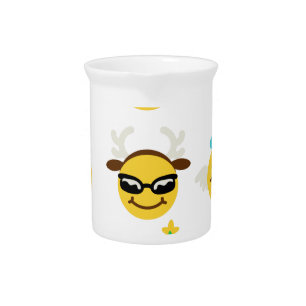 xmas emoji happy faces beverage pitcher