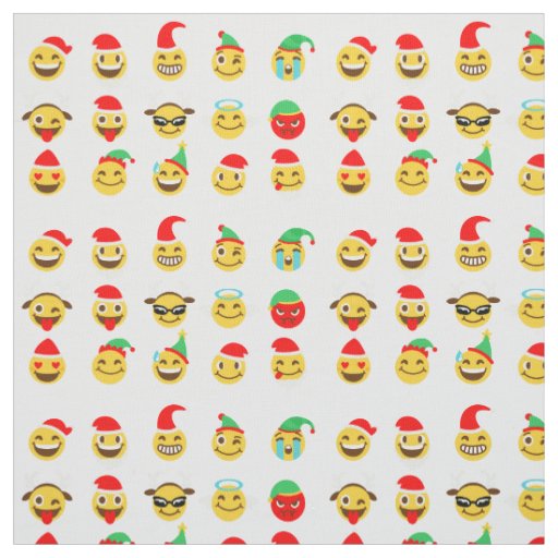 xmas emoji happy faces christmas fabric
