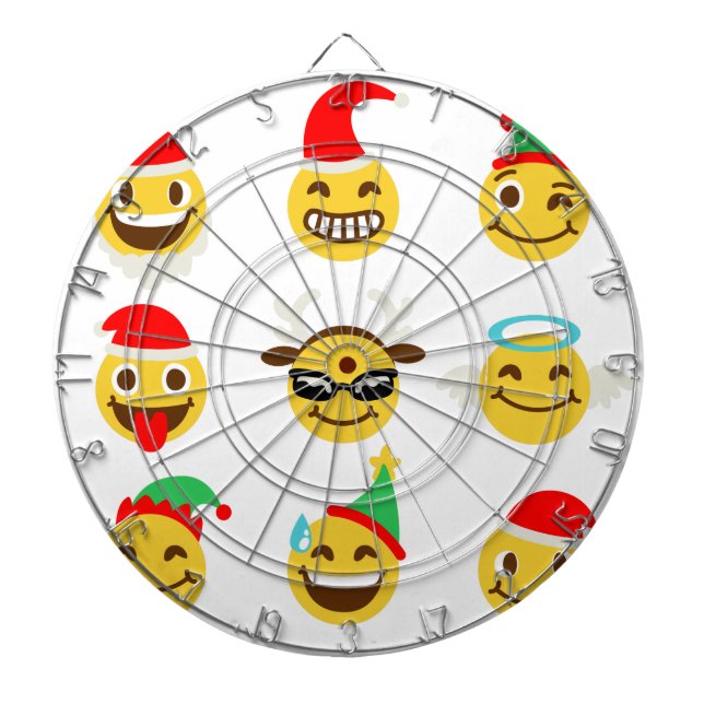 xmas emoji happy faces dartboard (Front)