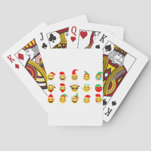 xmas emoji happy faces poker cards