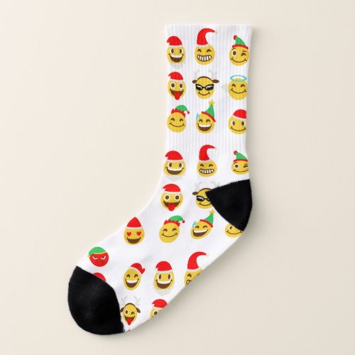 xmas emoji happy faces socks