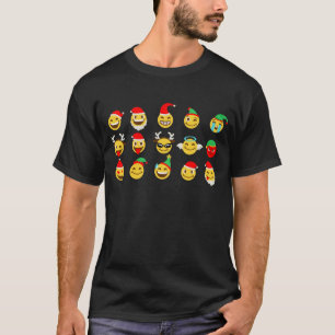 xmas emoji happy faces T-Shirt