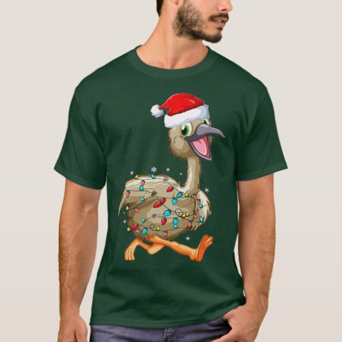 Xmas Emu Christmas Australian Funny Graphic T_Shirt