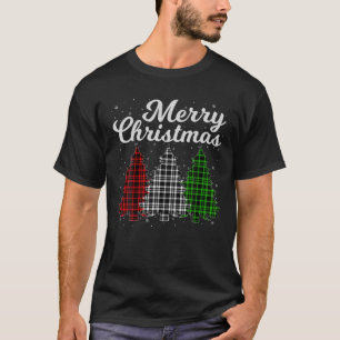 Xmas Family Matching Buffalo Plaid Christmas Tree T-Shirt