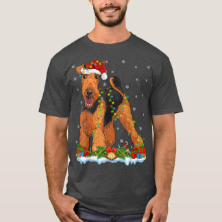 Xmas Family Matching Santa Airedale Terrier Dog Ch T-Shirt