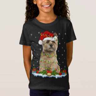 Xmas Family Matching Santa Hat Cairn Terrier Dog C T-Shirt