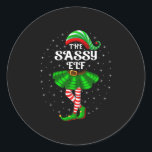 Xmas Family Matching Women Girls Mom The Sy Elf Ch Classic Round Sticker<br><div class="desc">Xmas Family Matching Women Girls Mom The Sy Elf Christmas</div>