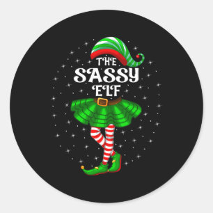Xmas Family Matching Women Girls Mom The Sy Elf Ch Classic Round Sticker
