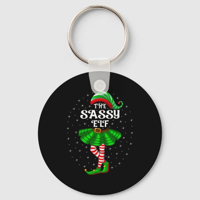 Xmas Family Matching Women Girls Mom The Sy Elf Ch Keychain (Front)