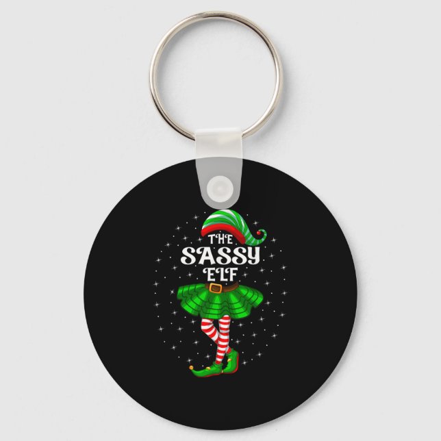 Xmas Family Matching Women Girls Mom The Sy Elf Ch Keychain (Front)