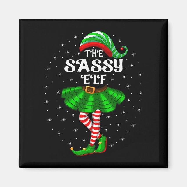 Xmas Family Matching Women Girls Mom The Sy Elf Ch Magnet (Front)