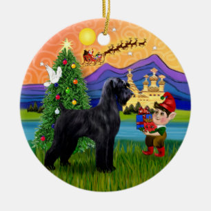Xmas Fantasy - Giant Black Schnauzer Ceramic Ornament