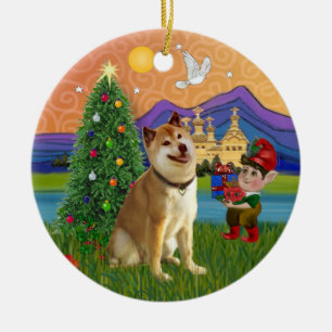 Xmas Fantasy - Shiba Inu Ceramic Ornament